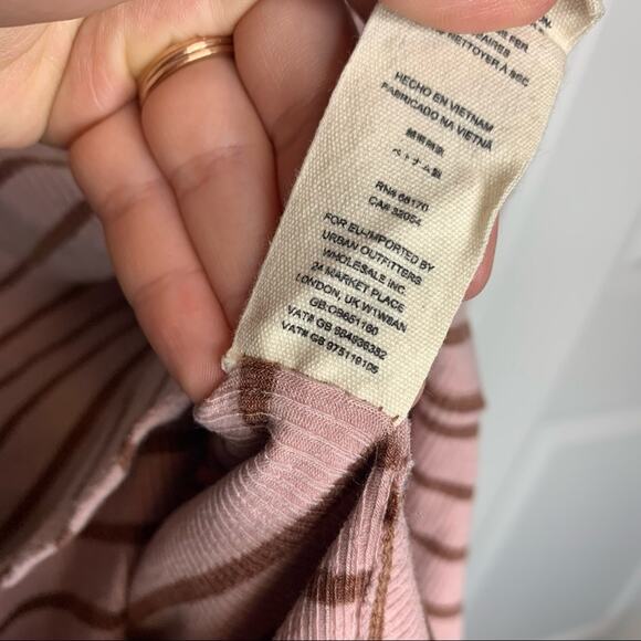 Free People Peplum Hem Stripe Ribbed Top Small - Picture 8 of 9